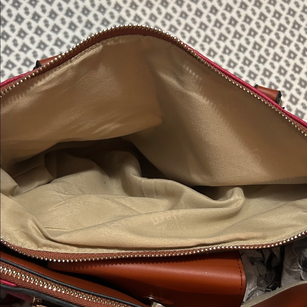 Jones New York Pink and Tan Satchel - Picture 4 of 6